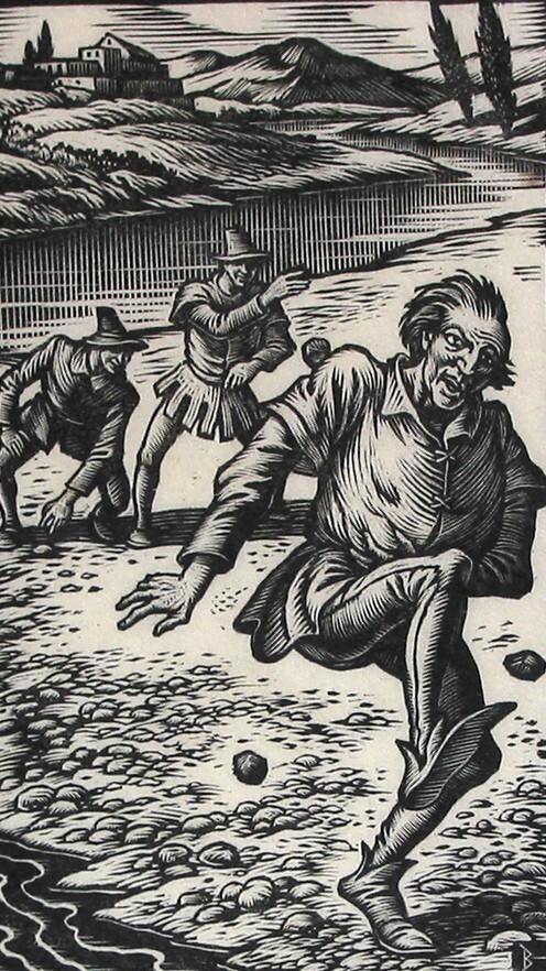 Calandrino wordt met stenen bekogeld